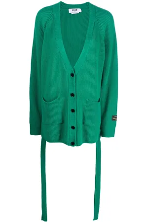 Msgm Ribbed-knit wool-blend cardigan