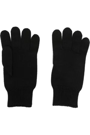 VERSACE Logo-patch wool gloves