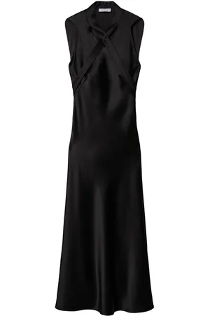 OFF-WHITE Buckle-detail satin midi dress