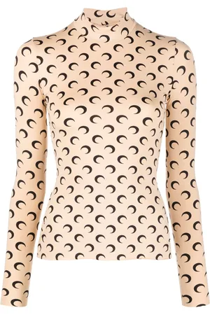 Marine Serre Crescent Moon-print jersey top