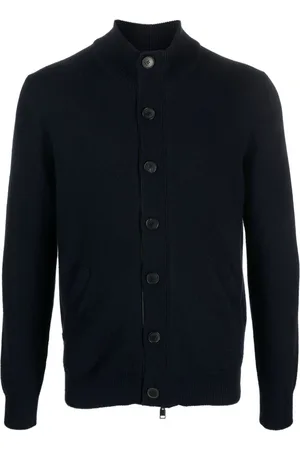 BRIONI Leather-trimmed cashmere cardigan