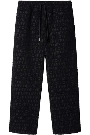 OFF-WHITE Logo-jacquard bouclé trousers