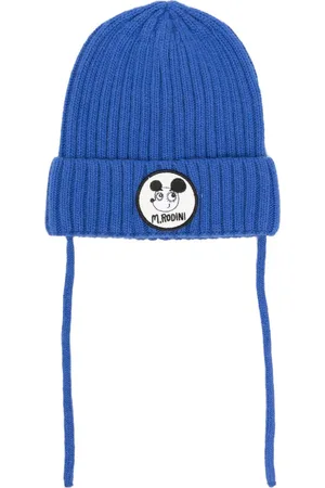 Mini Rodini Logo-patch wide-ribbed beanie