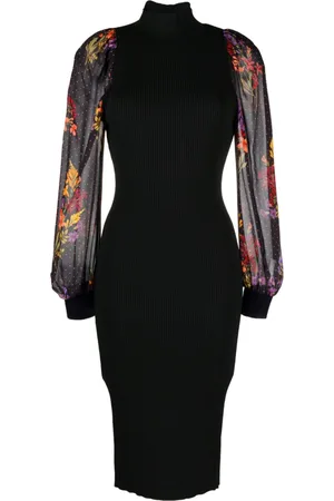 Twin-Set Floral-print ribbed-knit dress