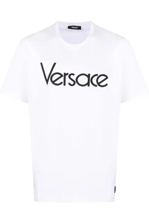 VERSACE Logo-embroidered cotton T-shirt