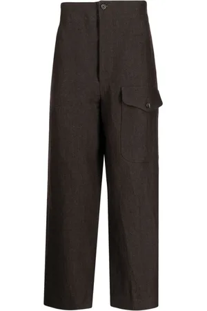 UMA WANG Paxton herringbone-pattern trousers
