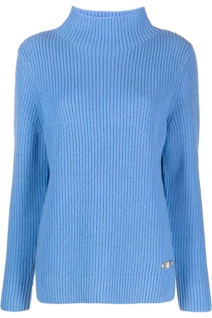 Michael Kors Logo-plaque ribbed-knit jumper