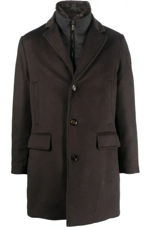 MOORER Single-breasted notched coat
