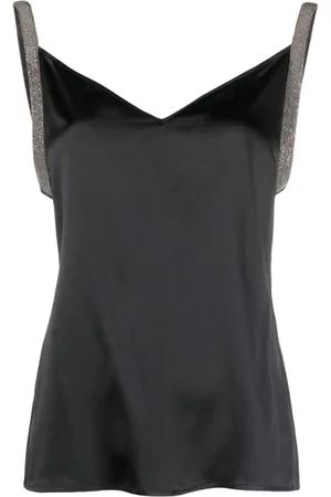 Fabiana Filippi Metallic-trim satin camisole