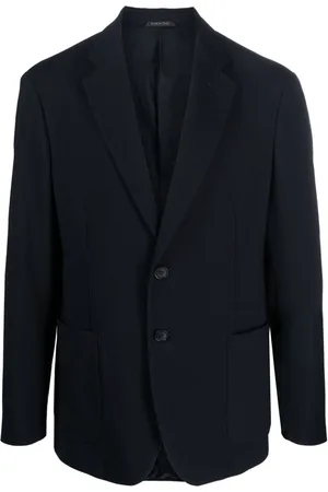 Giorgio Armani Micro-canneté effect notched-lapel blazer