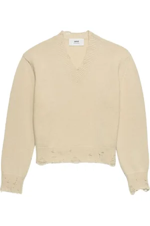 Ami Ripped V-neck jumper