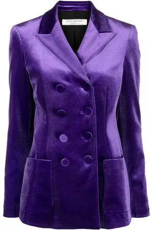 Serafini Double-breast satin-finish blazer