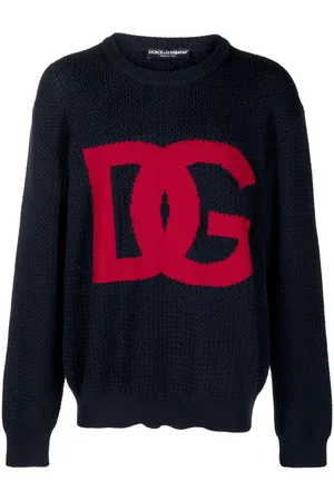 Dolce & Gabbana Intarsia-knit logo wool jumper