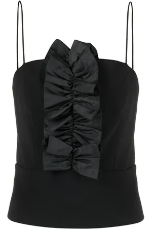 Pinko Ruffled-trim spaghetti-strap top