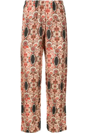 AMIR SLAMA Graphic-print straight-leg trousers