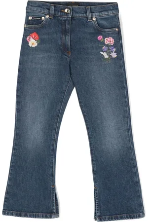 Dolce & Gabbana Floral-embroidered jeans