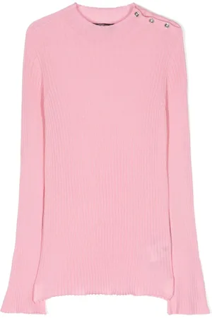 VERSACE Ribbed-knit side-button jumper