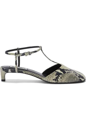 Jil Sander 35mm lizard-effect leather pumps