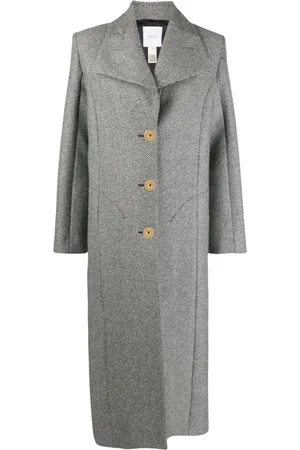 Patou Stripe-pattern virgin wool coat