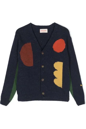 Bobo Choses Intarsia-pattern knitted cardigan