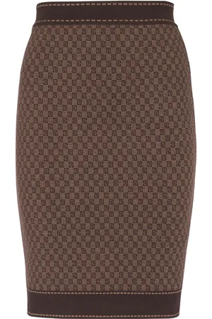 Balmain Monogram-jacquard skirt