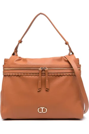 Twin-Set Logo plaque zipped two-way bag