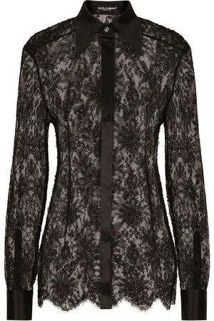 Dolce & Gabbana Semi-sheer floral-lace shirt