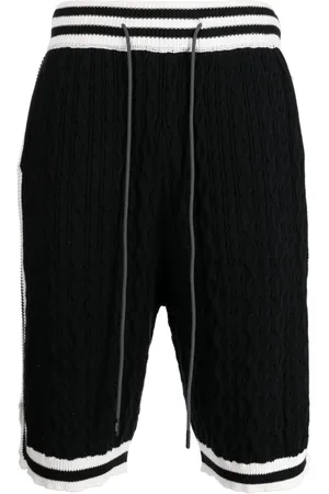 MOSTLY HEARD RARELY SEEN Cable-knit striped track shorts