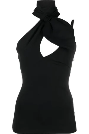 The Attico Tina crossover-neck top