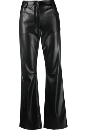 Msgm Faux-leather straight-leg trousers