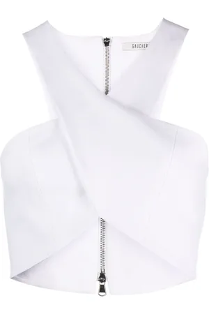 Gauchere Crossed cotton-linen blend top