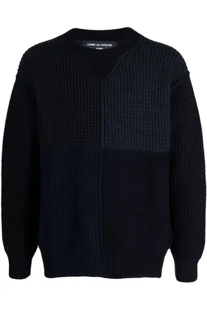 Comme des Garçons Chunky-knit patchwork jumper