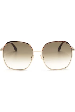 Victoria Beckham Logo-engraved round-frame sunglasses