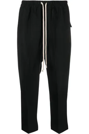 Rick Owens Contrasting-drawstring cropped trousers