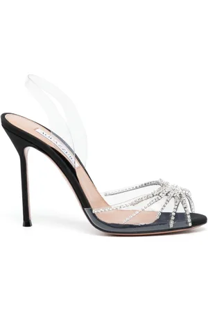 Aquazzura 90mm crystal-embellished slingback sandals