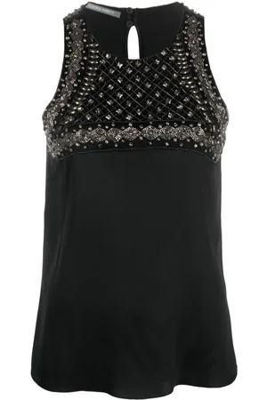 Alberta Ferretti Bead-embellishment sleeveless blouse