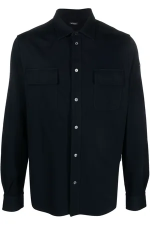 Kiton Logo-embroidered stretch-cotton shirt
