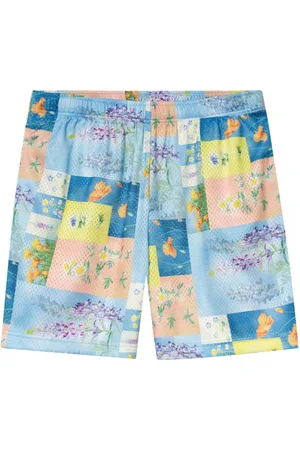 JOHN ELLIOTT Super Bloom Grid-print shorts
