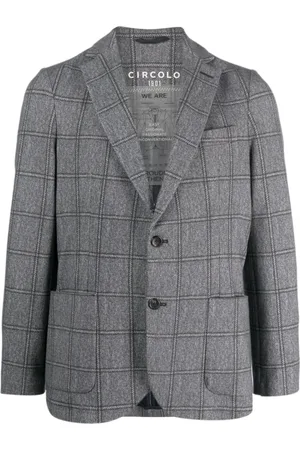 Circolo Plaid-check single-breasted blazer