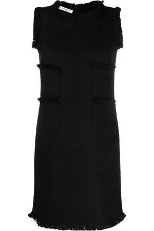 CHARLOTT Fringe-trim knitted mid dress