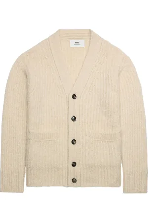 Ami V-neck rib-knit cardigan