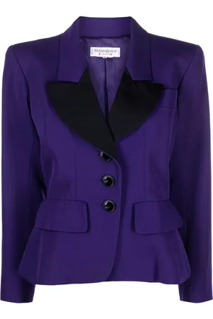 Saint Laurent Contrast-lapel single-breasted jacket