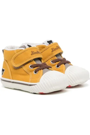 Miki House Embroidered-logo touch-strap sneakers