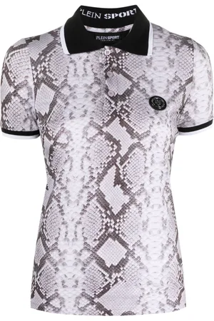 Philipp Plein Snake-print logo-lettering top