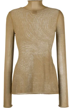 LEMAIRE Semi-sheer ribbed silk jumper