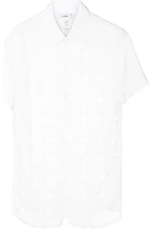 AMIR SLAMA Crochet-panel short-sleeved shirt