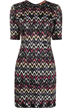 Missoni Zigzag-embroidered wool-blend dress