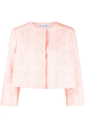 Dior 2010s collarless bouclé cropped jacket