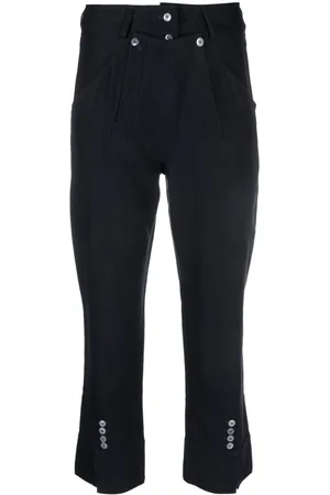Dior 1990s flared buttoned cuffs cropped trousers