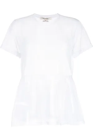 Comme des Garçons Ruffle-hem mesh T-shirt